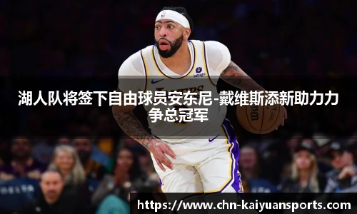 湖人队将签下自由球员安东尼-戴维斯添新助力力争总冠军